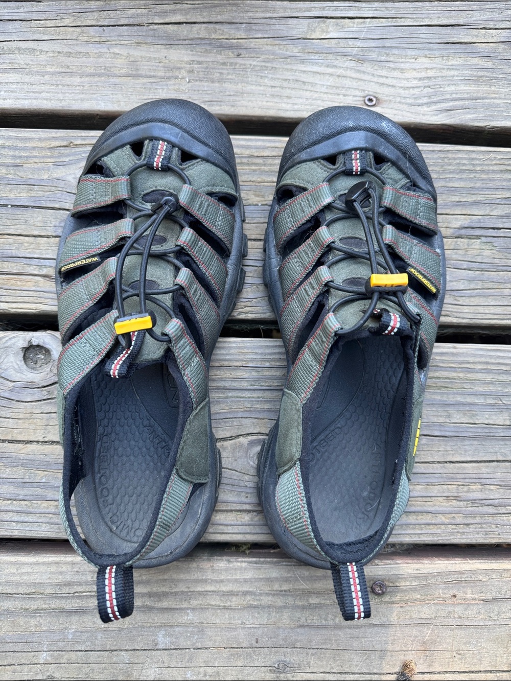Keen Men's Olive Green and Black Closed-Toe Sport Sandals